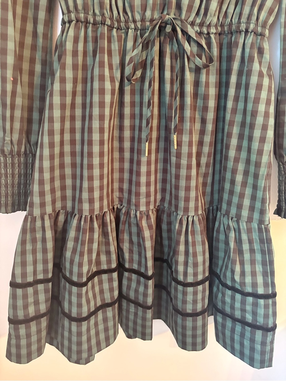 Draper James RSVP Checkered Tiered Dress NWOT Size XS - Picture 6 of 8
